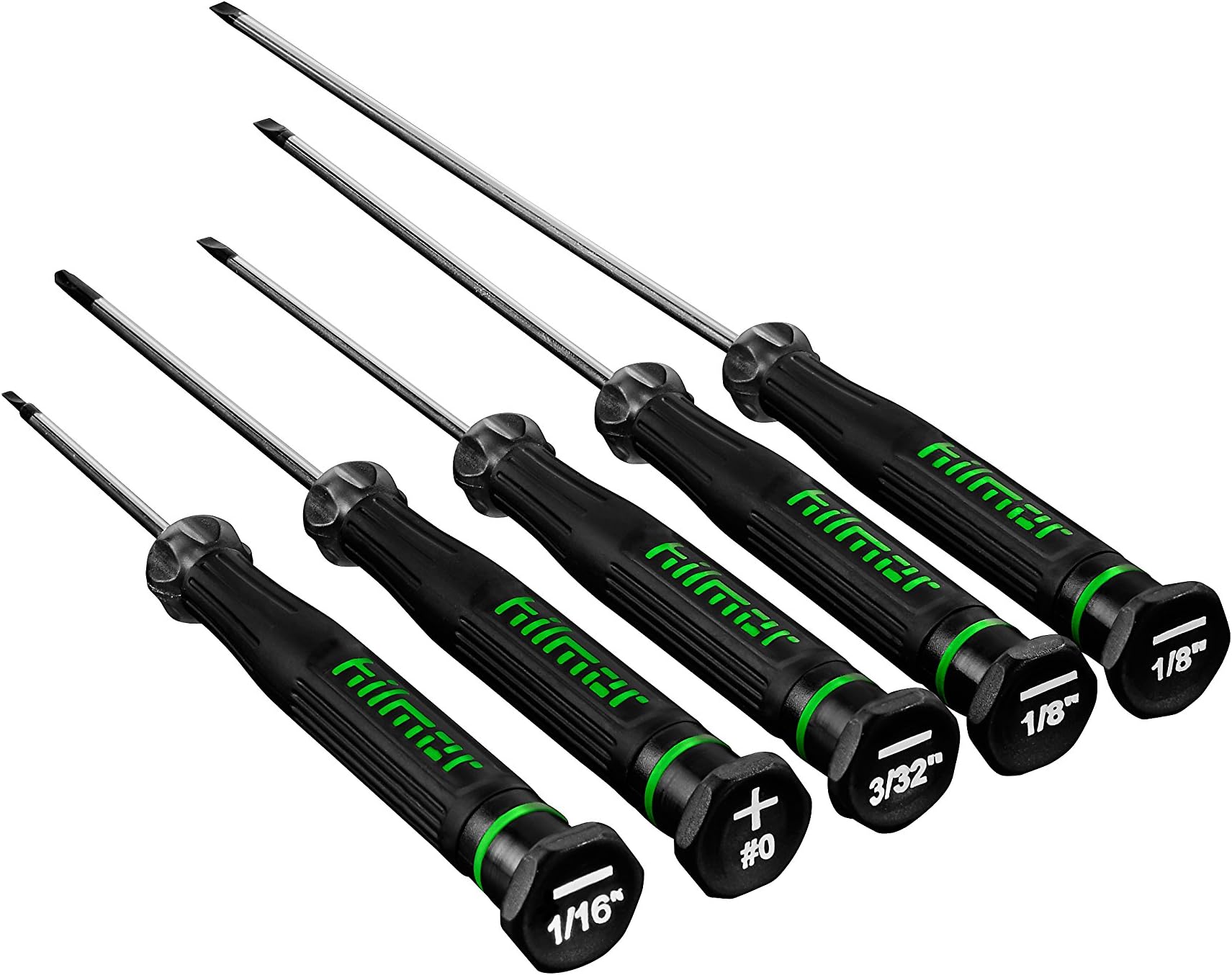 Hilmor Precision Screwdriver Set with Storage Pouch, Black & Green, SDPS 1891089