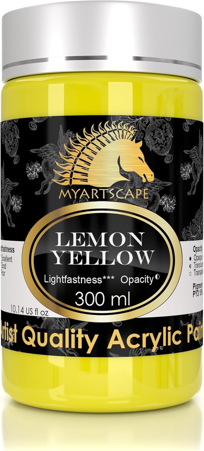 Acrylic Paint Set - 12 x 300ml Bottles - Heavy Body - Lightfast - Artist Quality Paints by MyArtscape