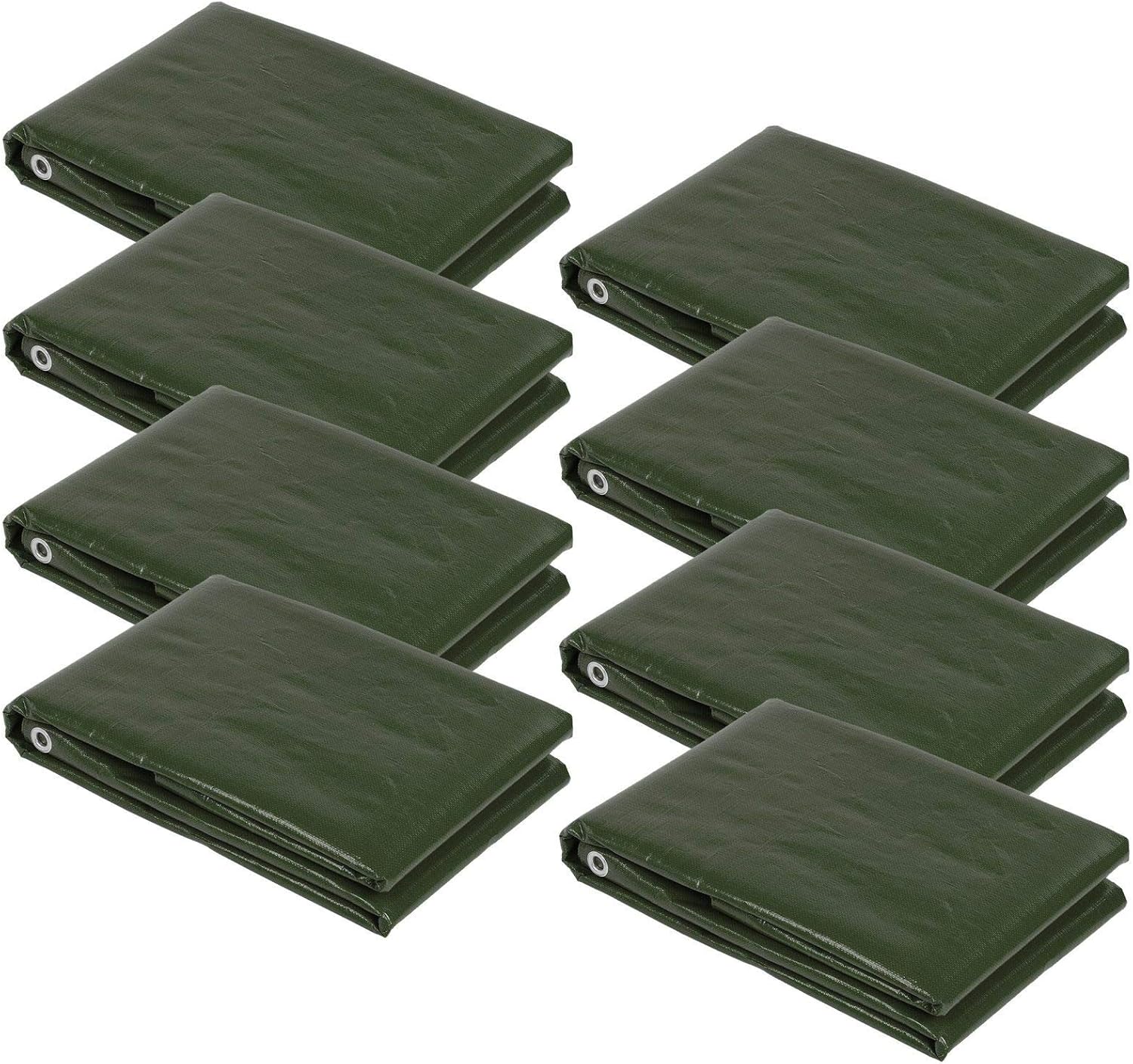 8 x PE - Holzabdeckplane 1,5 x 6 m grün 210 g/m² Gewebeplane ...