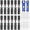PRECIHW Solar Connectors, 12 Pairs MC4 Connectors, Solar Panel Connectors, IP67 1000V 30A Waterproof Male/Female Solar Panel 