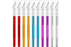 Jetmore 10 Pack Exacto Knife Set, Precision Craft and Hobby Knife for DIY Projects, Scrapbooking, Pumpkin Carving, and Art Cutting