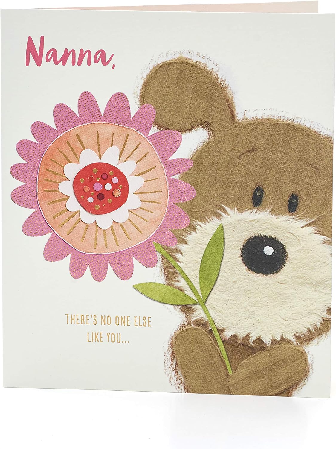 UK Greetings Mother's Day Card for Nanna With Envelope - Dog & Flower Design, Multi, Pack of 1 - Image 4