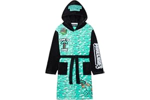 Get Trend Minecraft Robe for Boys Teens, Hooded Dressing Gown, Creeper Loungewear Cozy Robes, Gamer Gifts for Boys