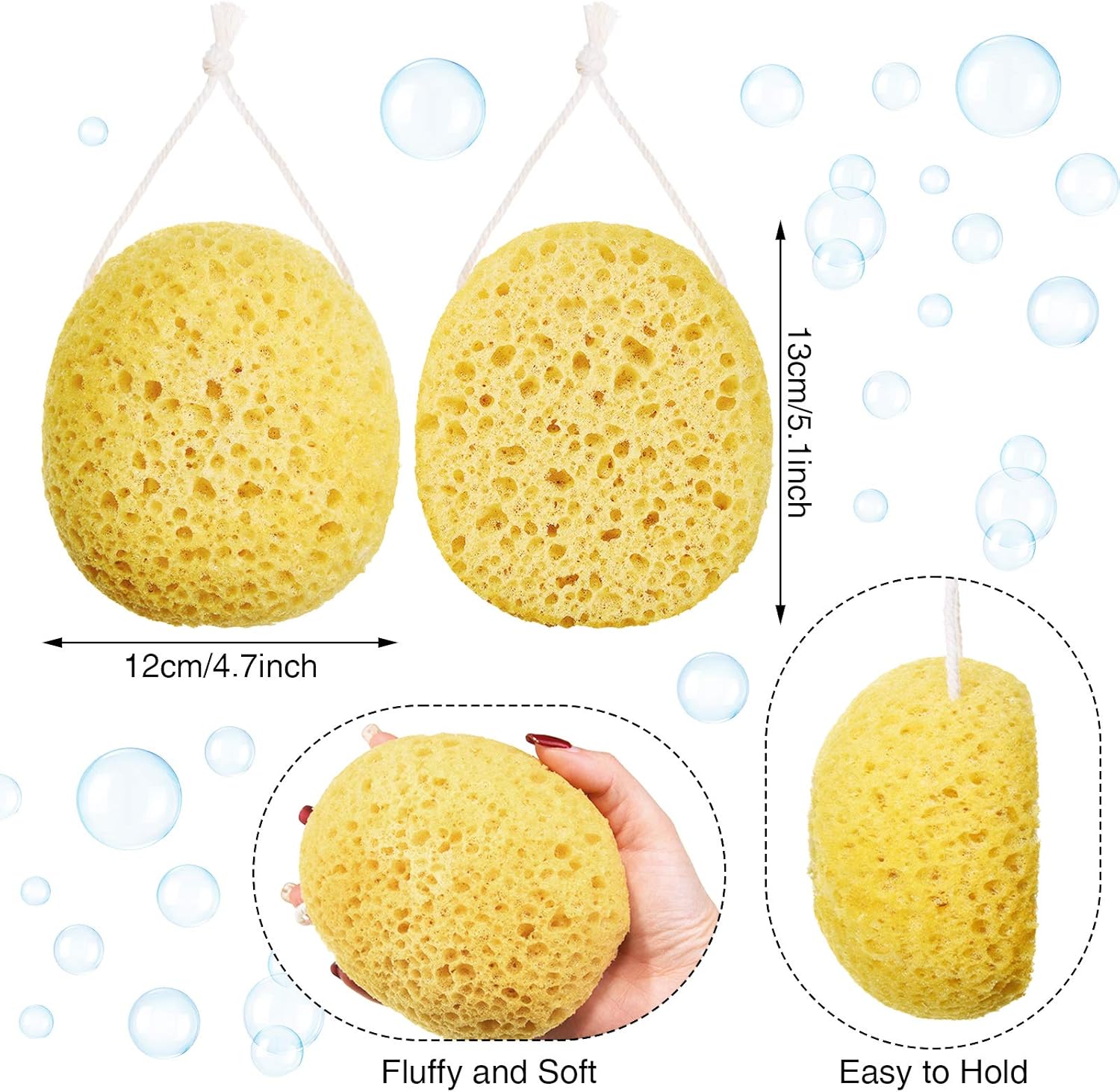 Bath Sponge Foam Loofah Sponge Shower Pouf Cleaning Body Scrubber for Men and Women Bath Spa and Shower Supplies (6 Pieces): Health & Personal Care