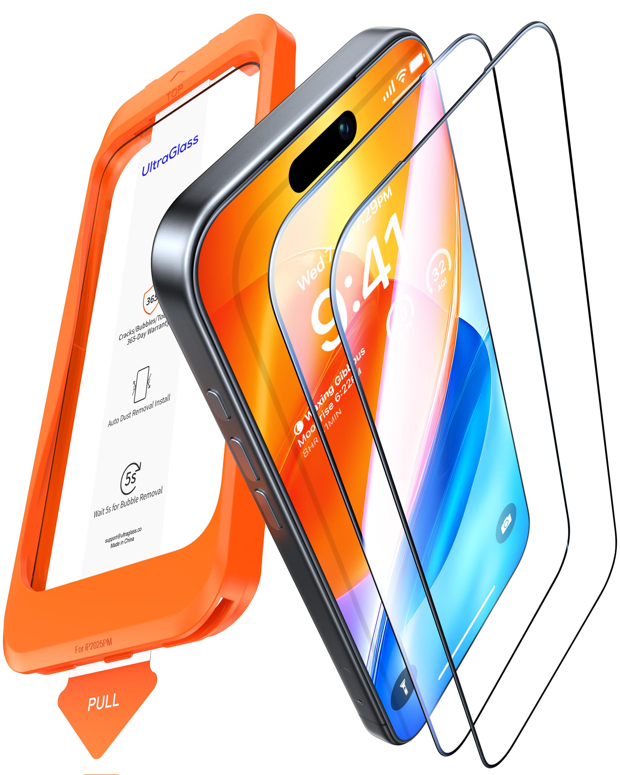UltraGlass TOP 9H+ Armor for iPhone 14 Pro Max Screen Protector, 2 Pack