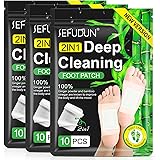 2-in-1 Update Foot Pads, 30Pcs Ginger Foot Pads, Deep Cleansing Foot Pads, Natural Bamboo Vinegar Ginger Powder Foot Pads for