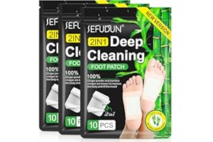 TUDIQE 2 in 1 30PCS Foot Pads, Natural Bamboo Vinegar Ginger Powder Foot Pads