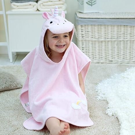 Bathing Bunnies Einhorn-Poncho-Handtuch für Kinder, Alter von 1 – 3 Jahren, für Strand- und Badezeit