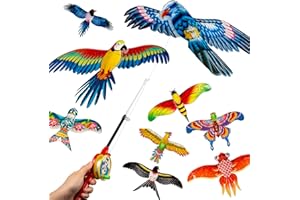 PROLOSO Mini Bird Kite with Fishing Rod Vivid Butterfly Bee Easy to Fly Swallow Kites for Toddlers Outdoor Beach Park Beginner Kids Kites Toy 9 Sets