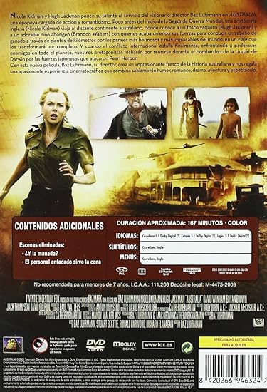 Australia Dvd Amazon Es Nicole Kidman Hugh Jackman Brandon Walters Bruce Spence Bryan Brown David Wenham Baz Luhrmann Nicole Kidman Hugh Jackman Cine Y Series Tv