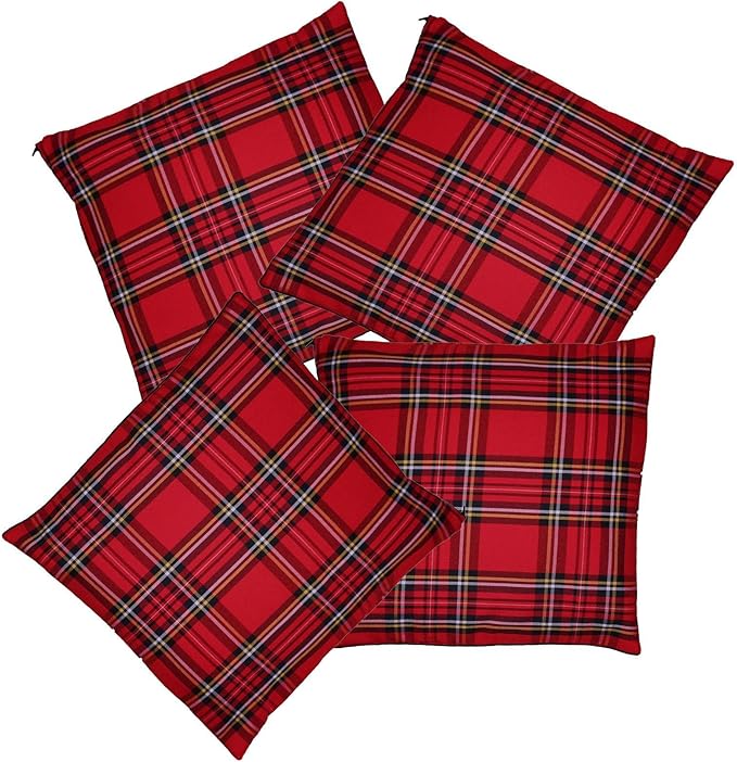 Red Tartan Pillow Case Throw Cushion Cover Burns Night Christmas
