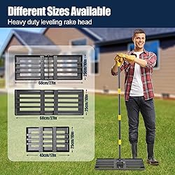Heavy-Duty Lawn Leveling Rake 27x10 with