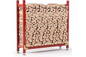DAMNISS Firewood Rack 4 FT Heavy Duty Indoor Outdoor, Firewood Holder Stacker Stand for Fireplace, Metal Pile Storage Fire Log Racks, Organizer Wood for Patio Deck Porch