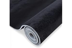 Hiksuky Suede Auto Headliner Fabric 96" L × 58" W with Foam Backing - Black Interior Replacement Material for Car/Truck/SUV/RV Roof, Tube Packaging - Home Repair/DIY Headliner Material