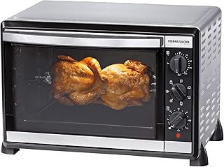 ROMMELSBACHER Back & Grill Ofen BG 1805/E - 42 Liter Backraum, 7 Heizarten, Umluft, Drehspieß, Temperaturen von 80 - 230 °C, Doppelverglasung, Innenbeleuchtung, Zeitschaltuhr, 1800 W, Edelstahl