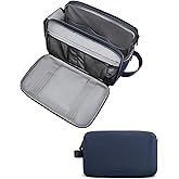 BAGSMART Toiletry Bag for Men, Travel Toiletry Organizer Dopp Kit Water-resistant Shaving Bag for Toiletries Accessories, Door Room Essentials,Navy Blue-large