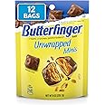BUTTERFINGER Unwrapped Minis Peanut-Buttery Chocolatey Candy Bars, 8oz Bag, Perfect for Snacking Alone, Sharing with Friends, or Baking a Sweet Treat, Pack of 12