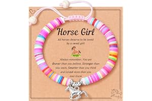 FYUKISS Horse Gifts for Girls, Cute Horse Bracelet with Quote Card