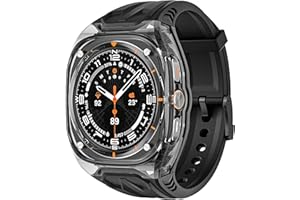 VEVEXIAO Transparent Designer Rugged Case with Band Compatible with Samsung Galaxy Watch 7 Ultra Band,Luxury Crystal Clear Military Protective Cover Bumper Tactical for Galaxy Watch Ultra 2025 Strap