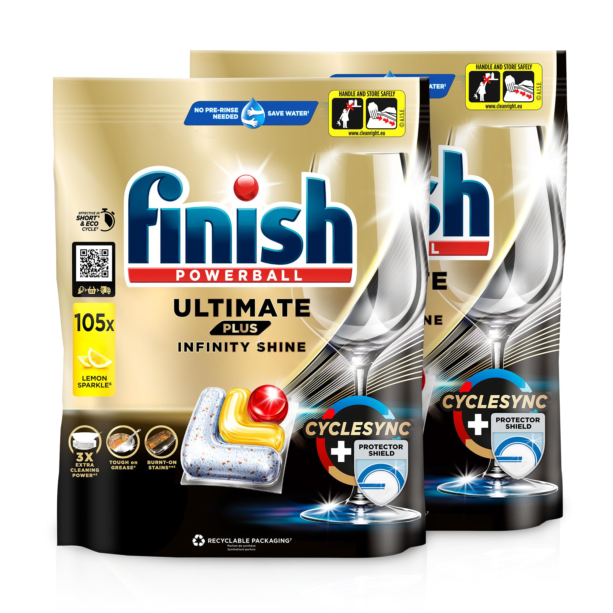 Finish Ultimate Plus Infinity Shine Citrus Spülmaschinentabs – Geschirrspültabs für intensive Reinigung, Fettlösekraft und Glanz mit Schutzschild – 210 Finish Caps 2