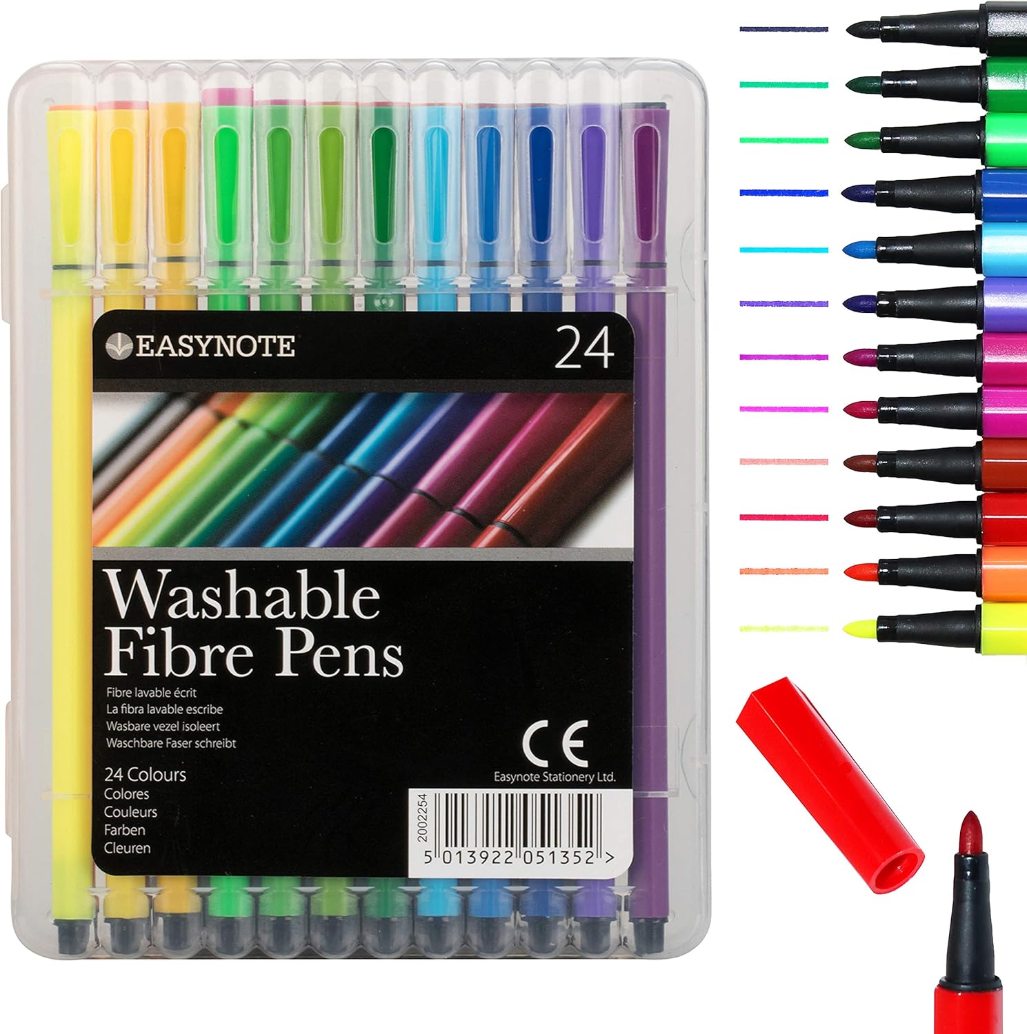 24 Easynote Washable Coloured Fibre Pens Set Amazon.co.uk Kitchen & Home