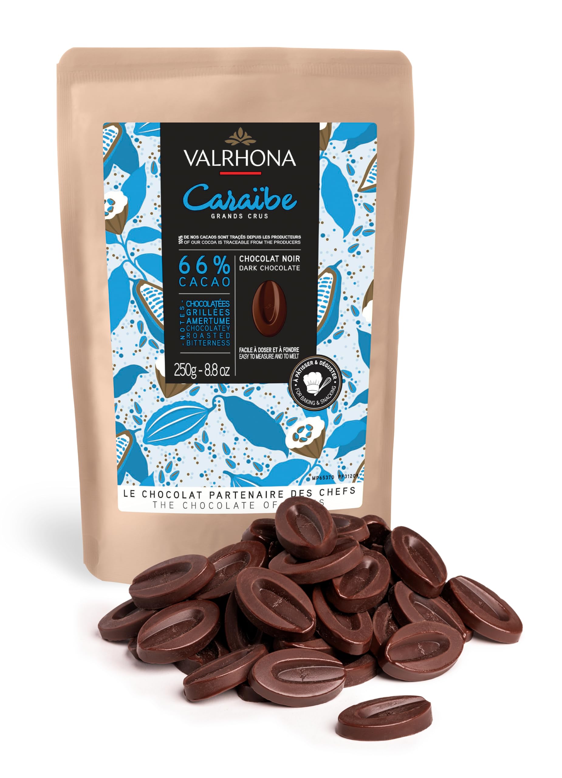 Valrhona Dark French Semisweet Chocolate Discs for
