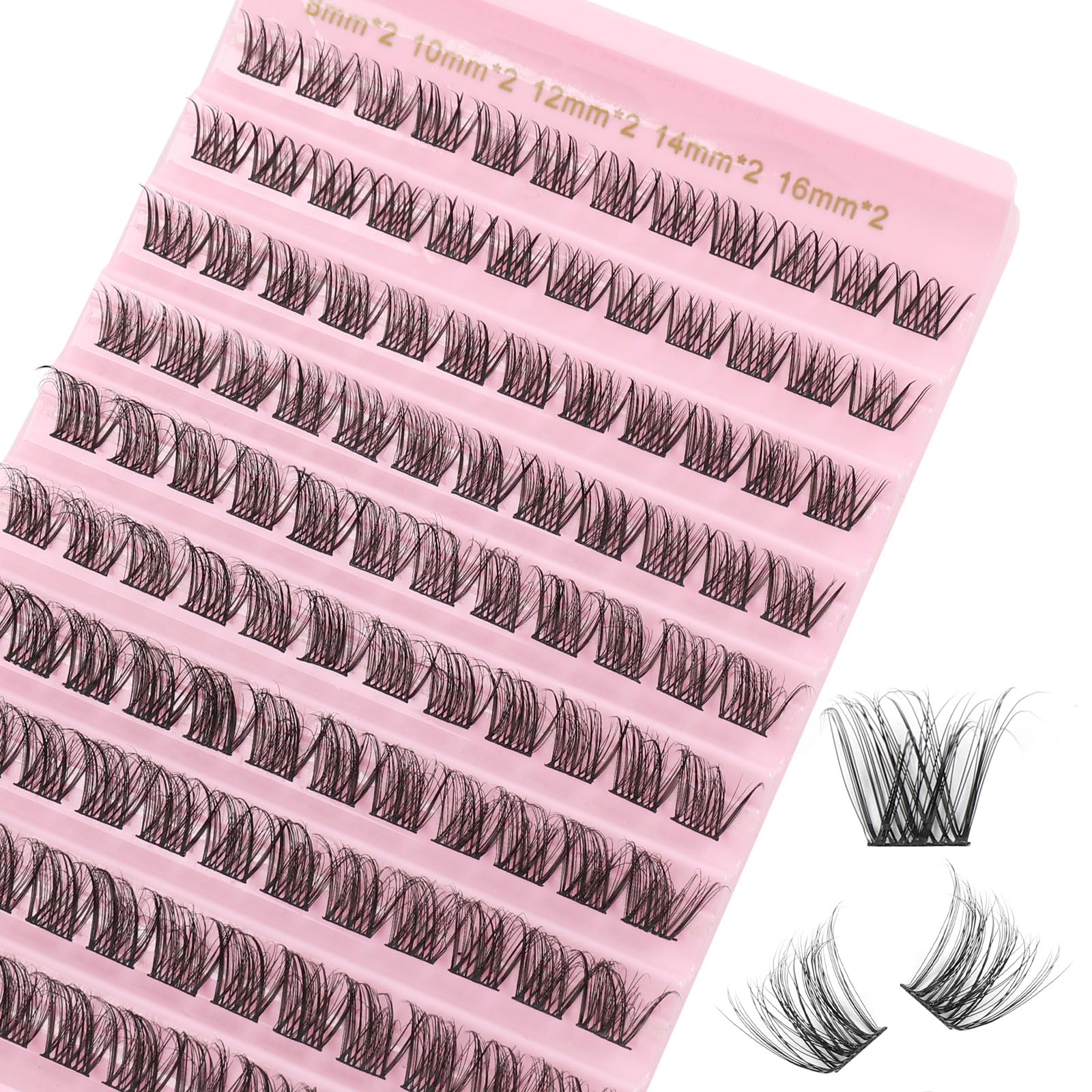 Kiusatig Cluster Lashes 3D 120PCS Individual Lashes Natural Look DIY Lash Extensions Fluffy False Eyelashes Individual lash Clusters Reusable Eyelash Extensions Mix 8-16mm C D Curl (W57-Mix)