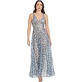Dress The Population Womens Ariyah Fit and Flare Floor Length Dress