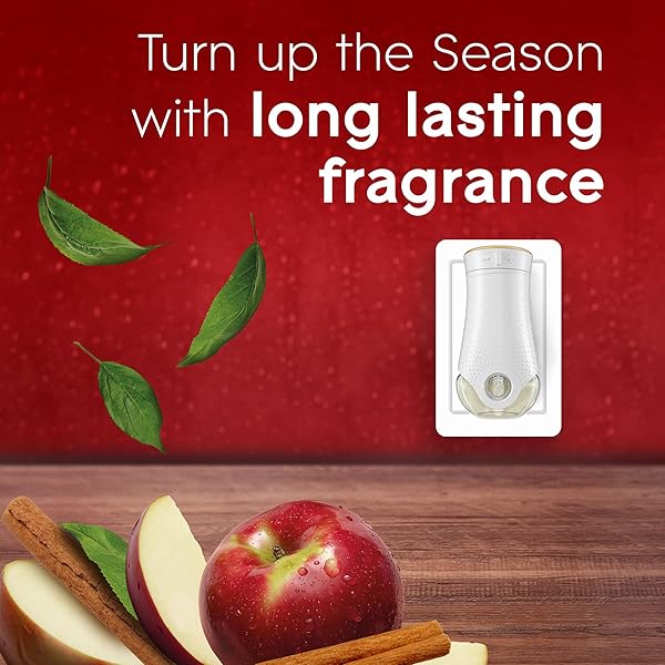 GLADE PLUGINS REFILLS AIR FRESHENER, SCENTED AND ESSENTIAL OILS FOR HOME AND BATHROOM, AUTUMN SPICED APPLE, LIMITED EDITION SCENT, 3.35 FL OZ, 5 COUNT