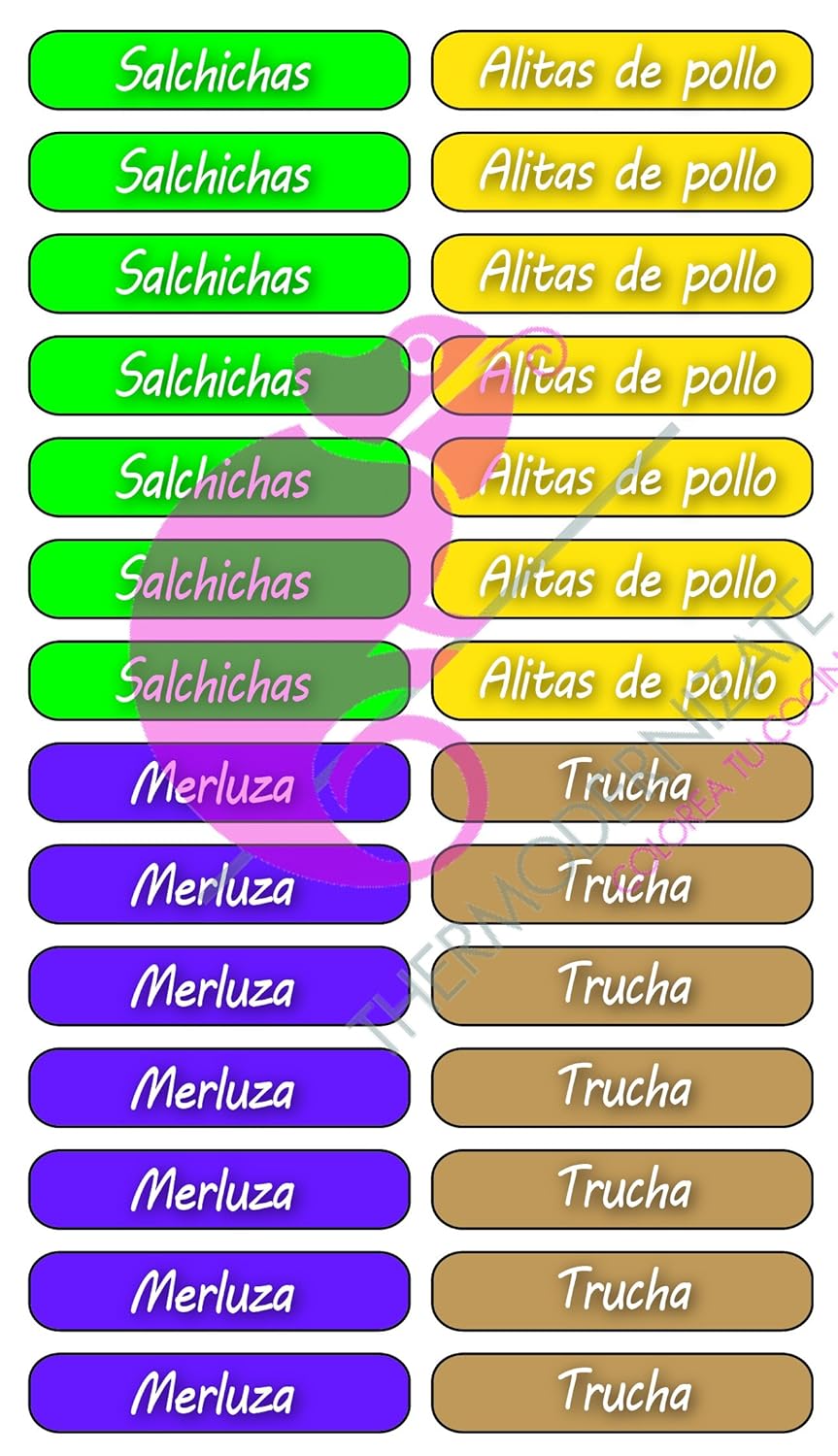 Thermodernizate.com Etiquetas para congelados de comida. Pack ...