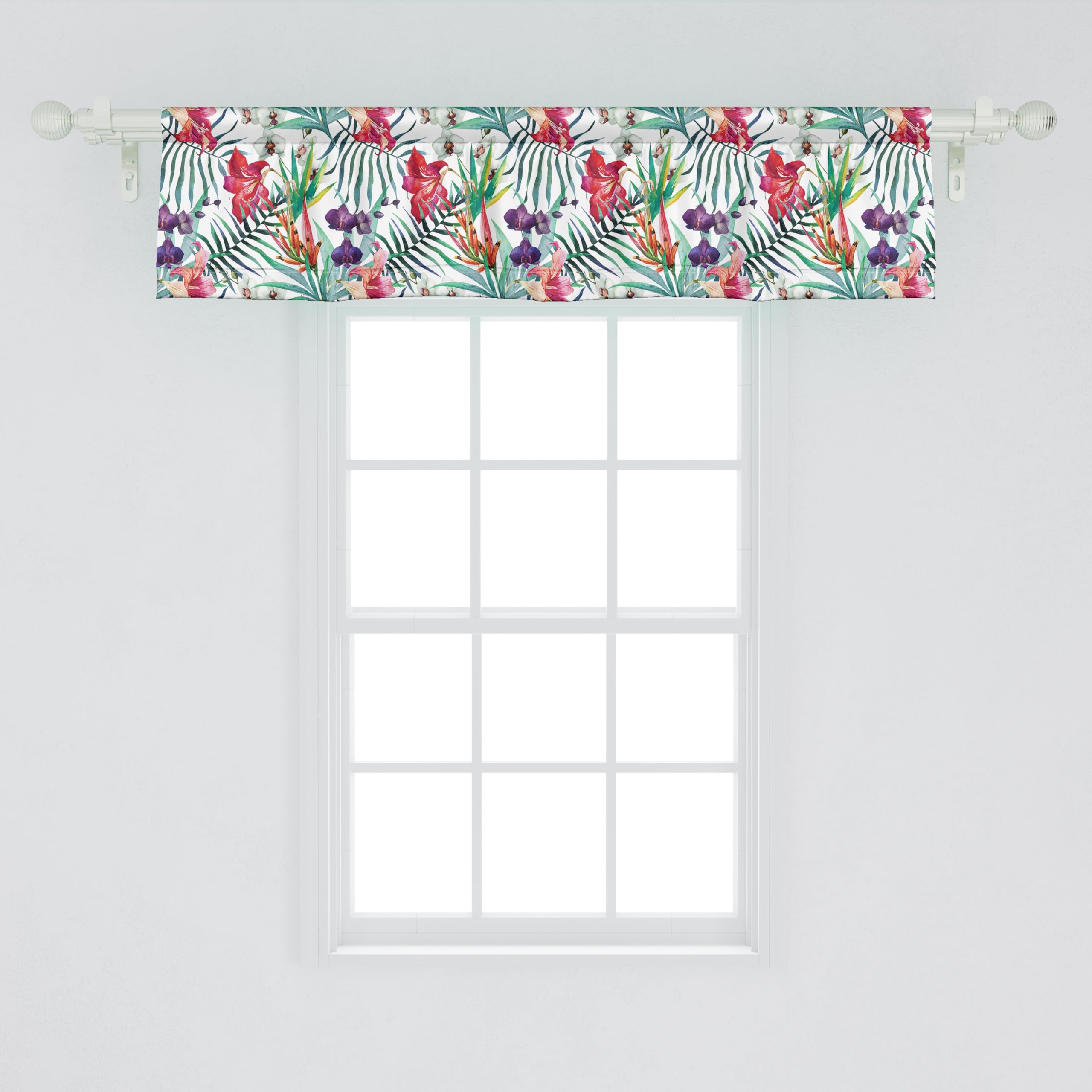 Ambesonne Watercolor Flower Window