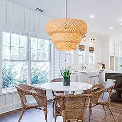 Teru Ji Kaikang Bamboo Pendant Light,18.5" Boho