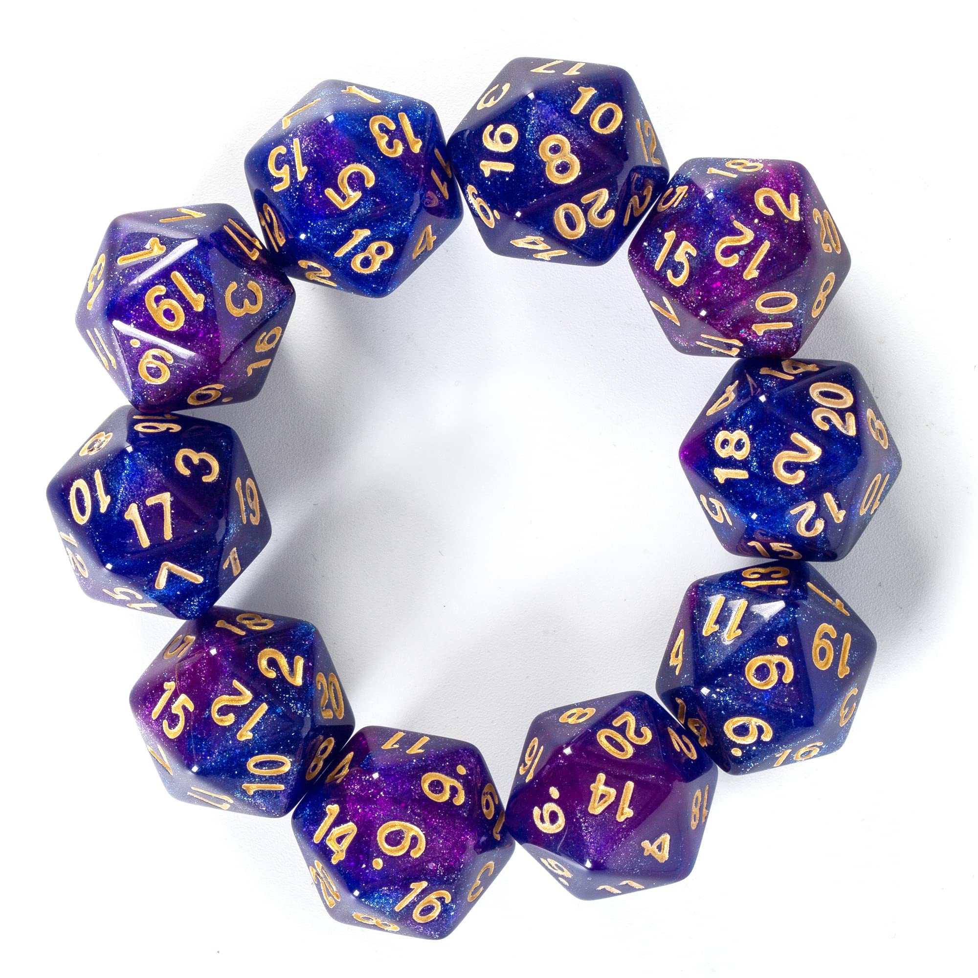 SmartDealsPro 10-Pack 20 Sided Dice D20 Polyhedral Dice for DND RPG MTG Table Game (Color 7) — image 1