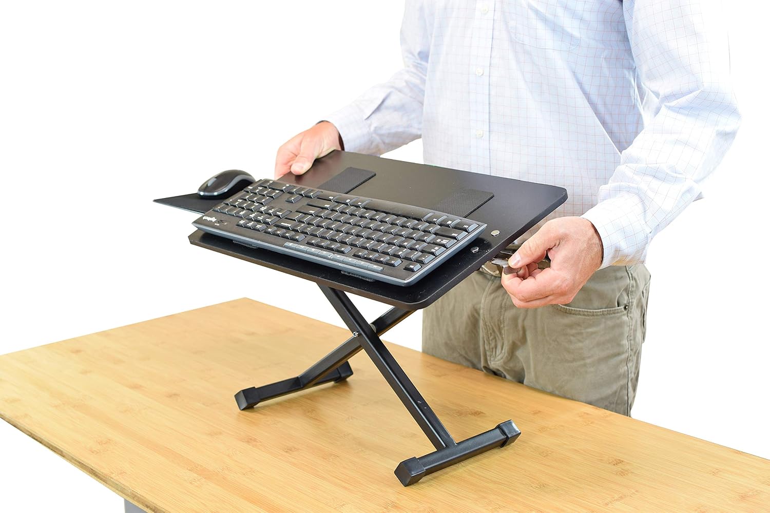 KT3 Computer Keyboard Stand for Desk, Height Adjustable Riser to Standing Height, Wrist-Friendly With Mouse Stand - Image 4