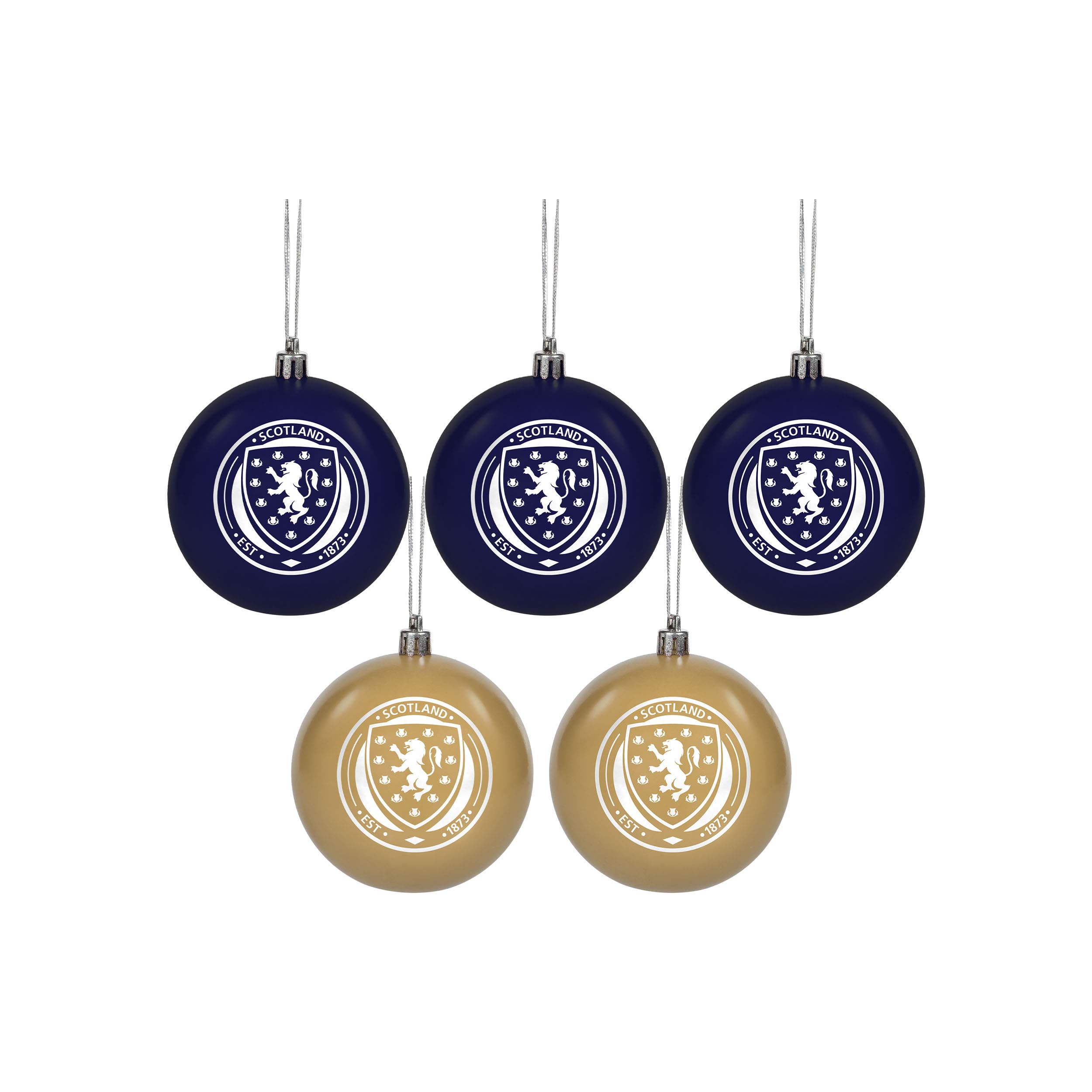 FOCO SCOTLAND FC 5 PACK CREST BAUBLE WH