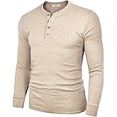 Derminpro Men's Henley Cotton Casual Short/Long Sleeve Lightweight Button T-Shirts