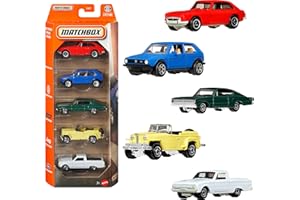 Matchbox 1:64 Scale Die-Cast Toy Cars or Trucks, Themed Set of 5 Race or Sports Cars, Rescue or Construction Vehicles and Mor