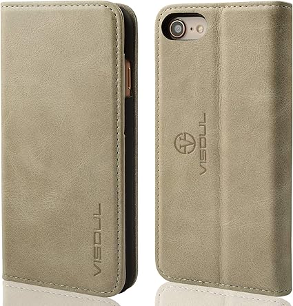 Amazon Co Jp Visoul Iphone8ケース 本革 アイフォン8ケース 手帳型 マグネット スマホケース Iphone7ケース 灰色 家電 カメラ