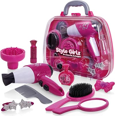 Style Girlz Hair Styling Set for Girls - Motorised Hair Dryer & Accessories