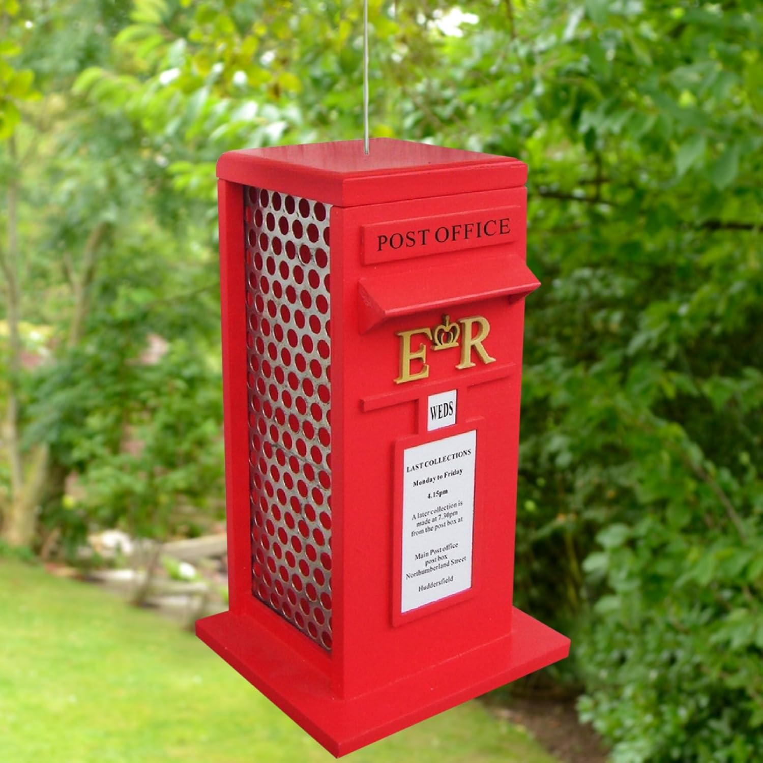 GARDEN BAZAAR HBD1005 Post Box Bird Feeder Red Amazon.co.uk Garden
