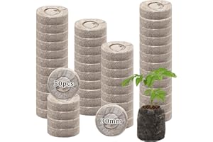 Halatool 50 Pcs 30mm Peat Pellets Block Potting Soil for Seedlings, Compressed Garden Soil Seed Starter Nutrient Peat Pods for Starting Seeds, Planting Flowers, Vegetables, Herbs