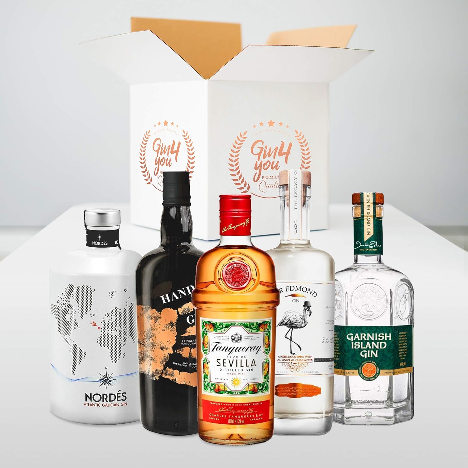 Gin Tasting Set Montag 5 exklusive Gins mit 5 passenden Tonics