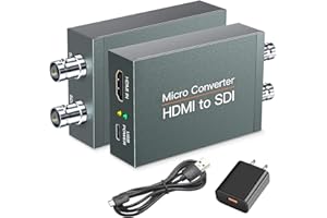 SHUITING HDMI to SDI, HDMI to 3G-SDI/HD-SDI Converter, Audio Embedder 2 Way SDI Converter Dual SDI Output Adapter Support 1080P for Camera Home Theater