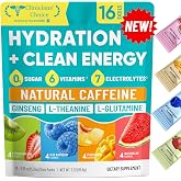 Venture Pal Sugar Free Hydration Packets + Energy Drink Electrolytes Powder | Liquid Daily IV with 7 Electrolytes &amp; 6 Vitamins, Natural Caffeine, L-Theanine | Keto Friendly, Vegan | 16 Sticks