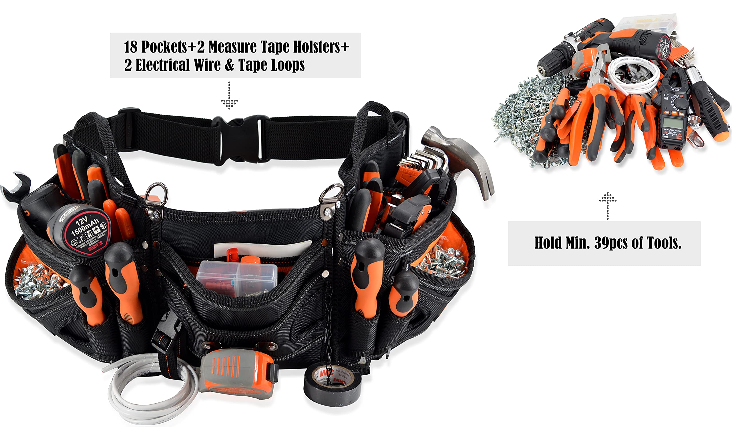 Welkinland Heavy-Duty Electrician's Tool Belt - Pouch, Technician & HVAC Belt