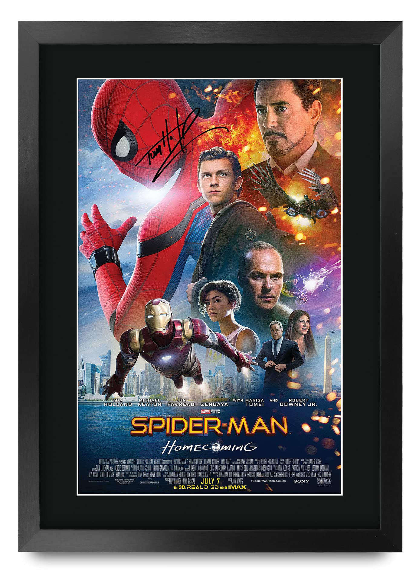 HWC Trading A3 FR Spider-Man: Homecoming Movie Poster Tom Holland Signed Gift FRAMED A3 Spiderman Spider Man Printed Autograph Film Gifts Print Photo Picture Display — image 1