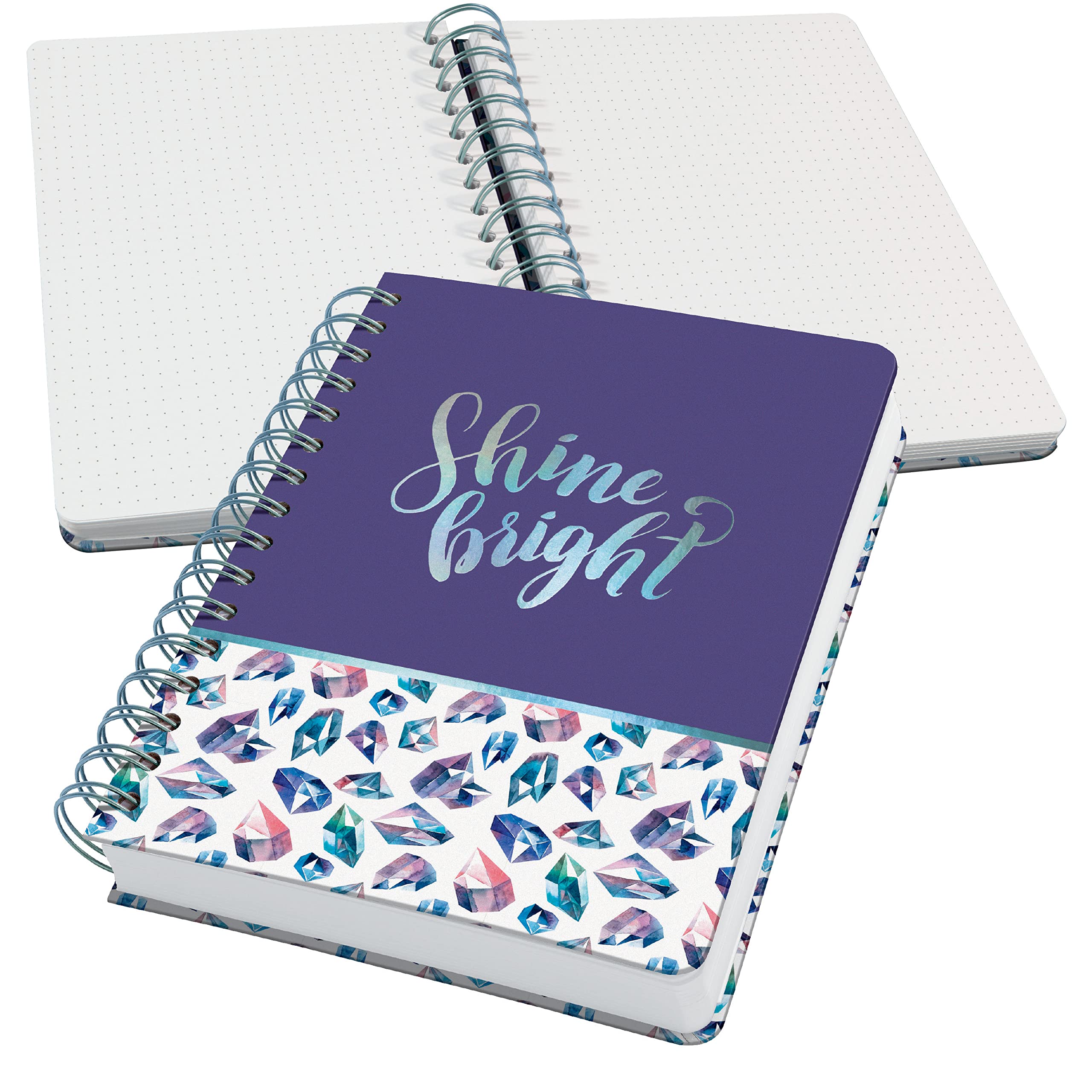 SIGEL JN617 Jolie Spiral notebook, Fairy Gems, dotted (dot grid), 120 gsm, 16,8 x 21,5 cm, hardcover, 240 pages, Pink, violet, Blue