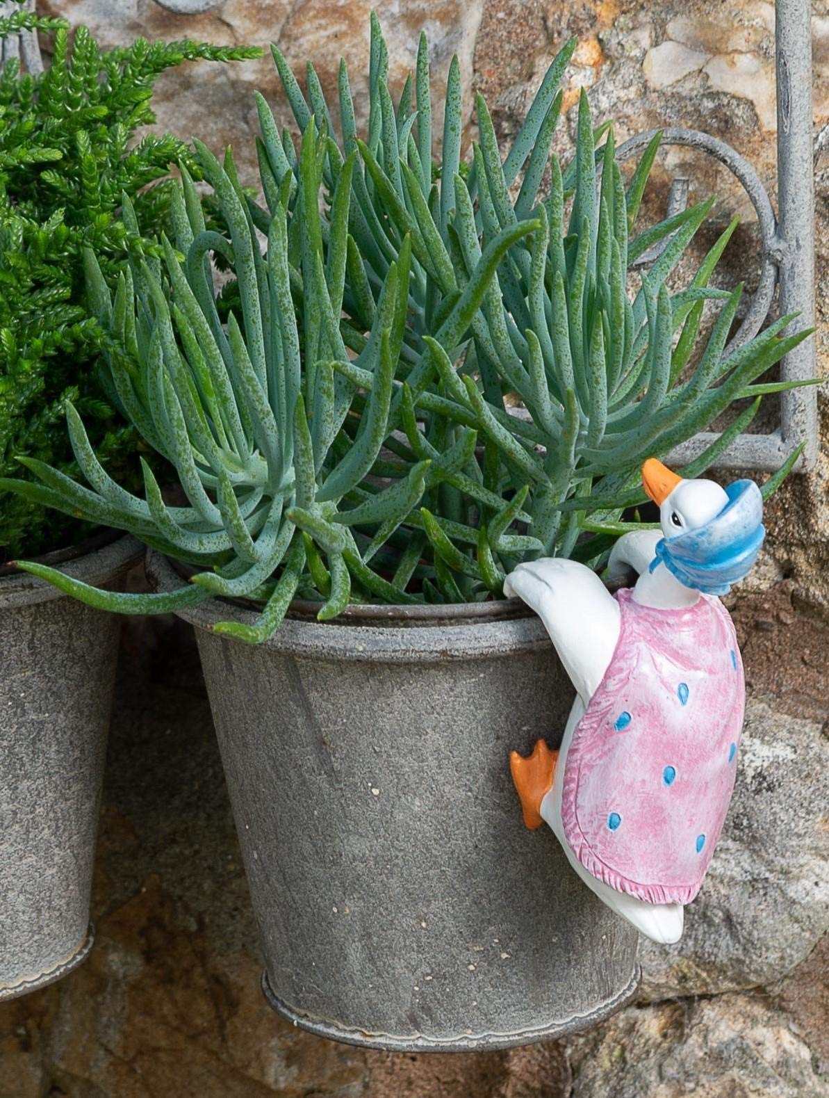 Pot Buddies Beatrix Potter Jemima Puddle-Duck Figure Plant Pot Hanger - Handmade Garden Ornament - Decorative Flower Planter Figurine