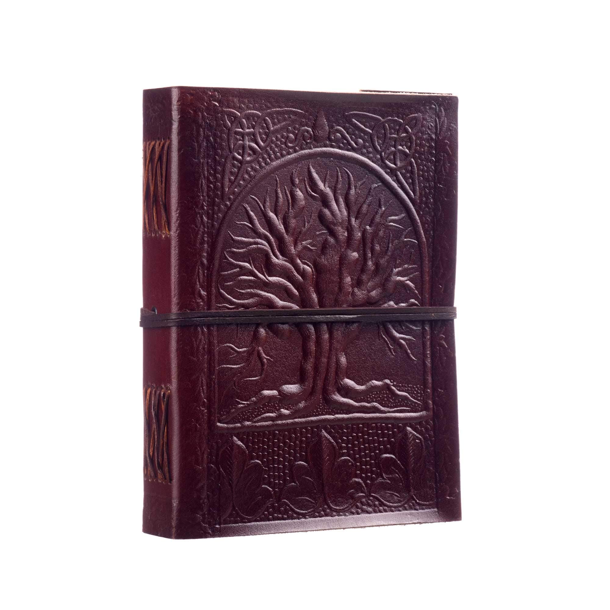 Paper High Fair Trade Tree Of Life Design Genuine Leather Journal Writing Notebook - 13.5 x 18.5 cm - Handmade & Eco Friendly, Antique Brown Leather Bound Vintage Diary For Men and Women