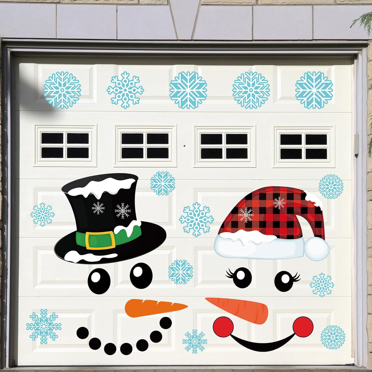 Garage Door Decorations - 30 Pcs Christmas Garage Door Magnet Decorations Merry Christmas Winter Snowman Snowflake Santa Claus Garage Decorations for Refrigerator Car Bulletin Board Car (Fresh Style)